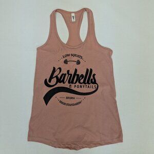 Barbells And Ponytails Logo  Racerback Tank Top Sz XS NEW